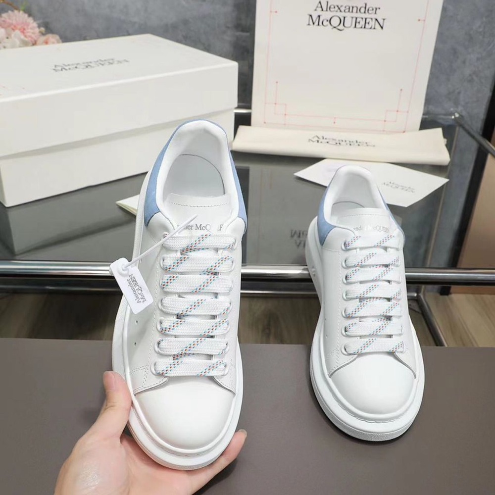 Alexander McQueen White Leather Platform Sneakers